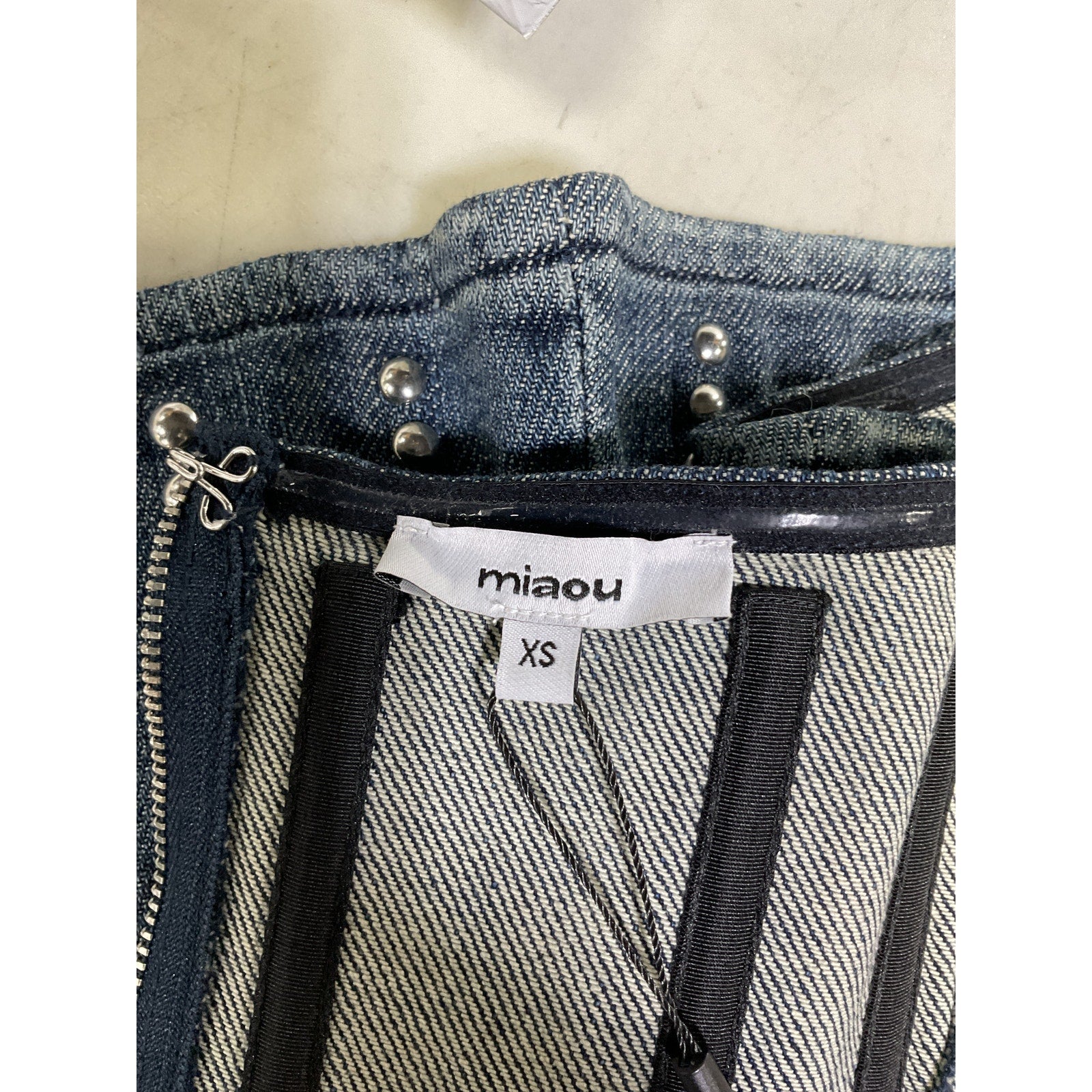 Miaou 'Libra' Blue Denim Corset Size XS - NWT
