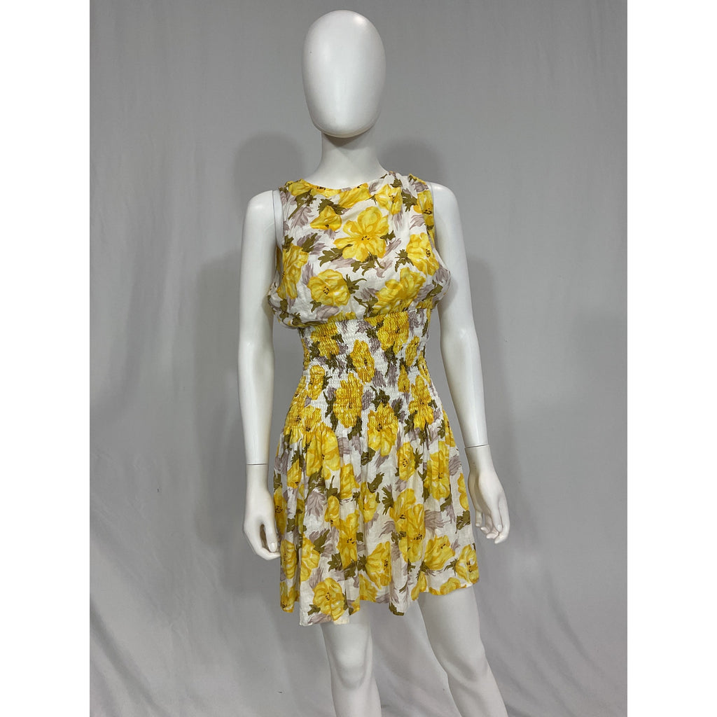 Faithfull The Brand 'Novalee' Yellow Linen Mini Dress Size L
