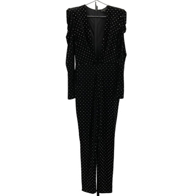 Michael Costello Embellished Black Lulu Jumpsuit Size L