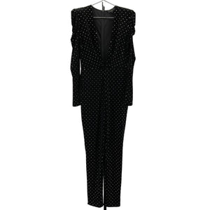 Michael Costello Embellished Black Lulu Jumpsuit Size L