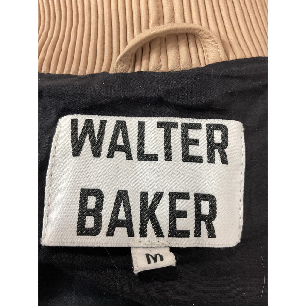 Walter Baker 'Hailey' Pink Leather Bomber Jacket Size M