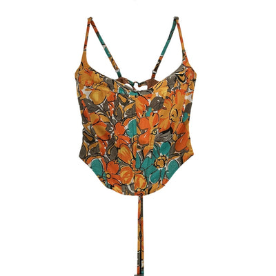 Miaou Vibrant Multicolor V Corset Top Size S