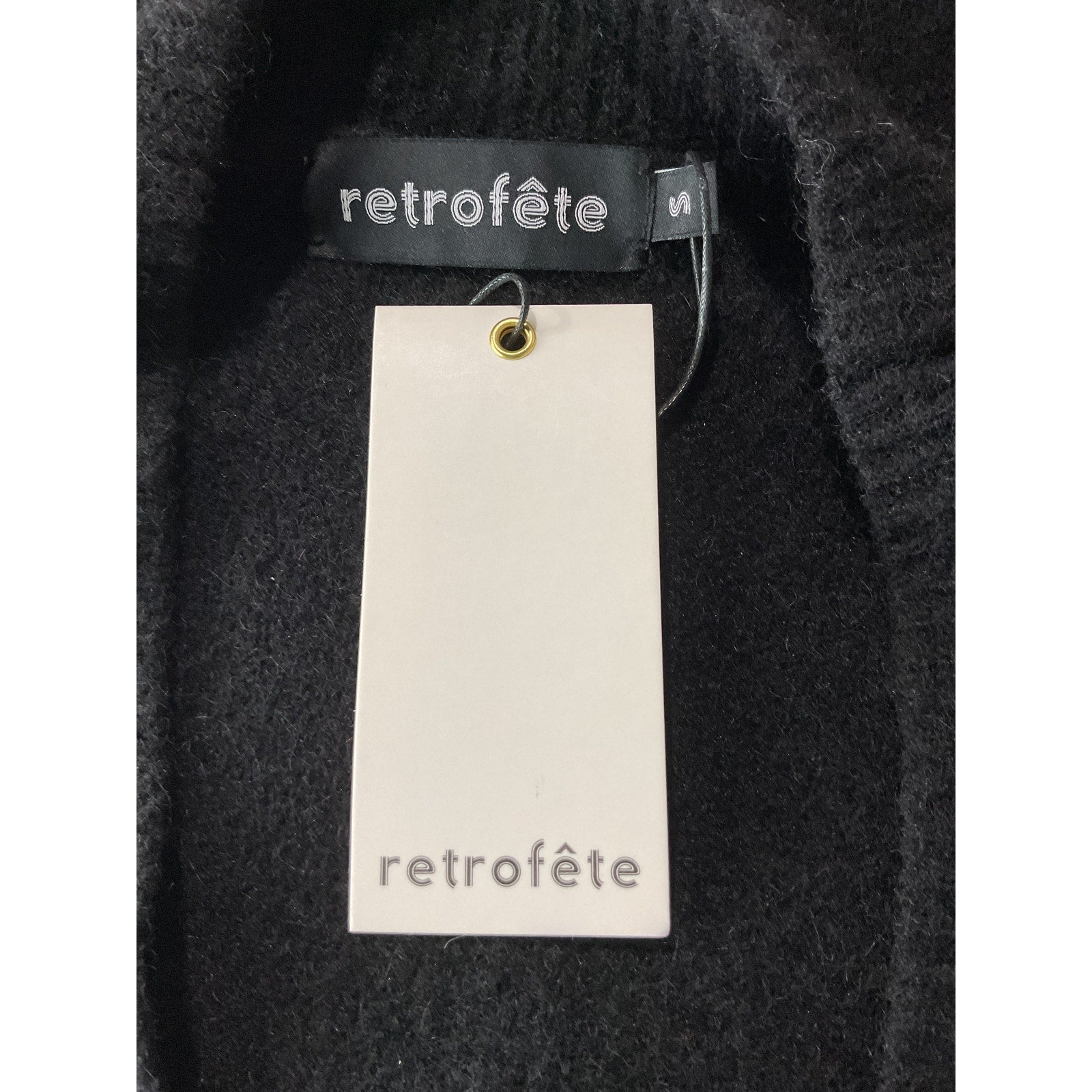 Retrofete 'Apollo' Black Nylon Cardigan Size S