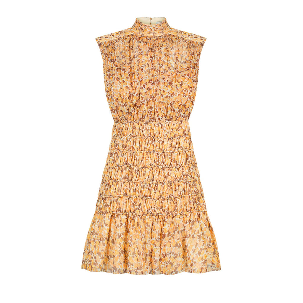 Shona Joy 'Colette' Yellow Chiffon High Neck Sleeveless Corded Mini Dress Size US 4 - NWT