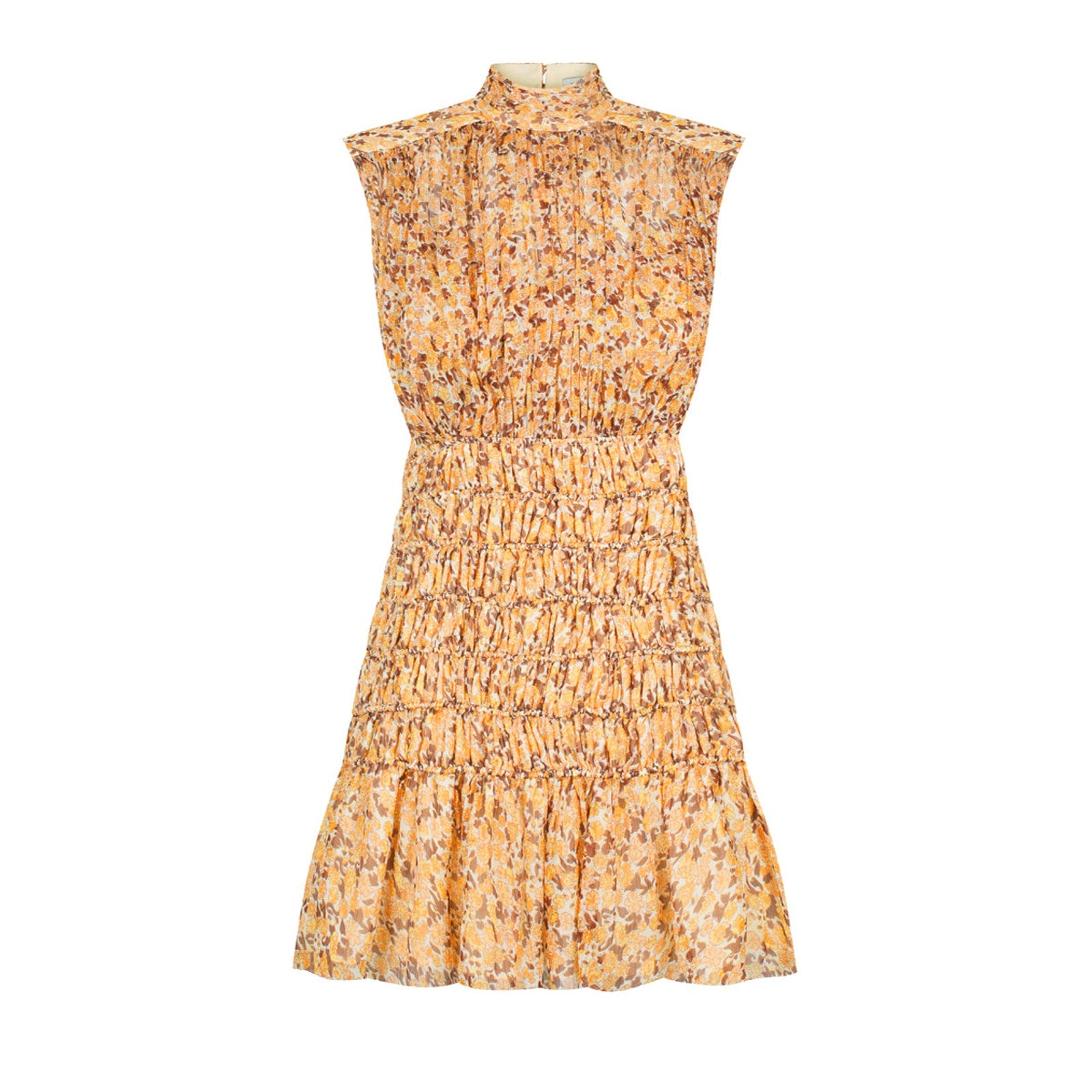 Shona Joy 'Colette' Yellow Chiffon High Neck Sleeveless Corded Mini Dress Size US 4 - NWT