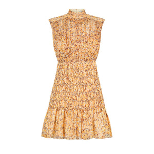 Shona Joy 'Colette' Yellow Chiffon High Neck Sleeveless Corded Mini Dress Size US 4 - NWT