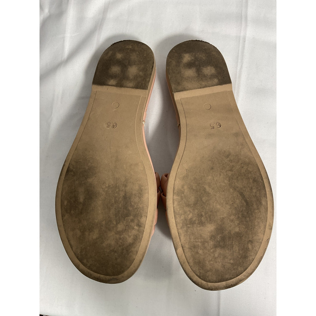 Seychelles 'Puffy' Tan Leather Woven Slide Sandals Size 6.5