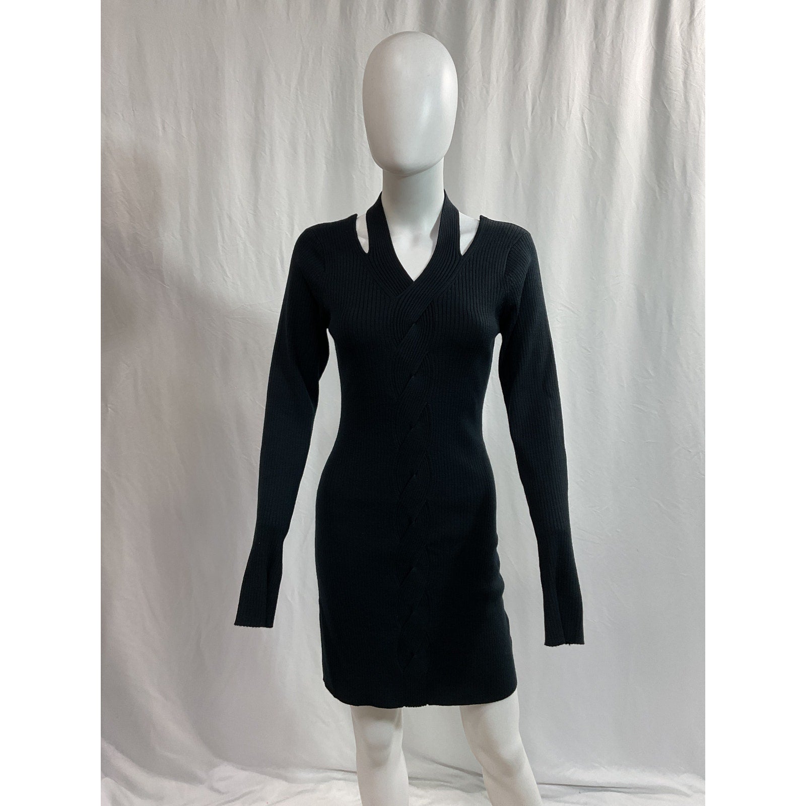 Jonathan Simkhai 'Alejandra' Black Halterneck Mini Dress Size L