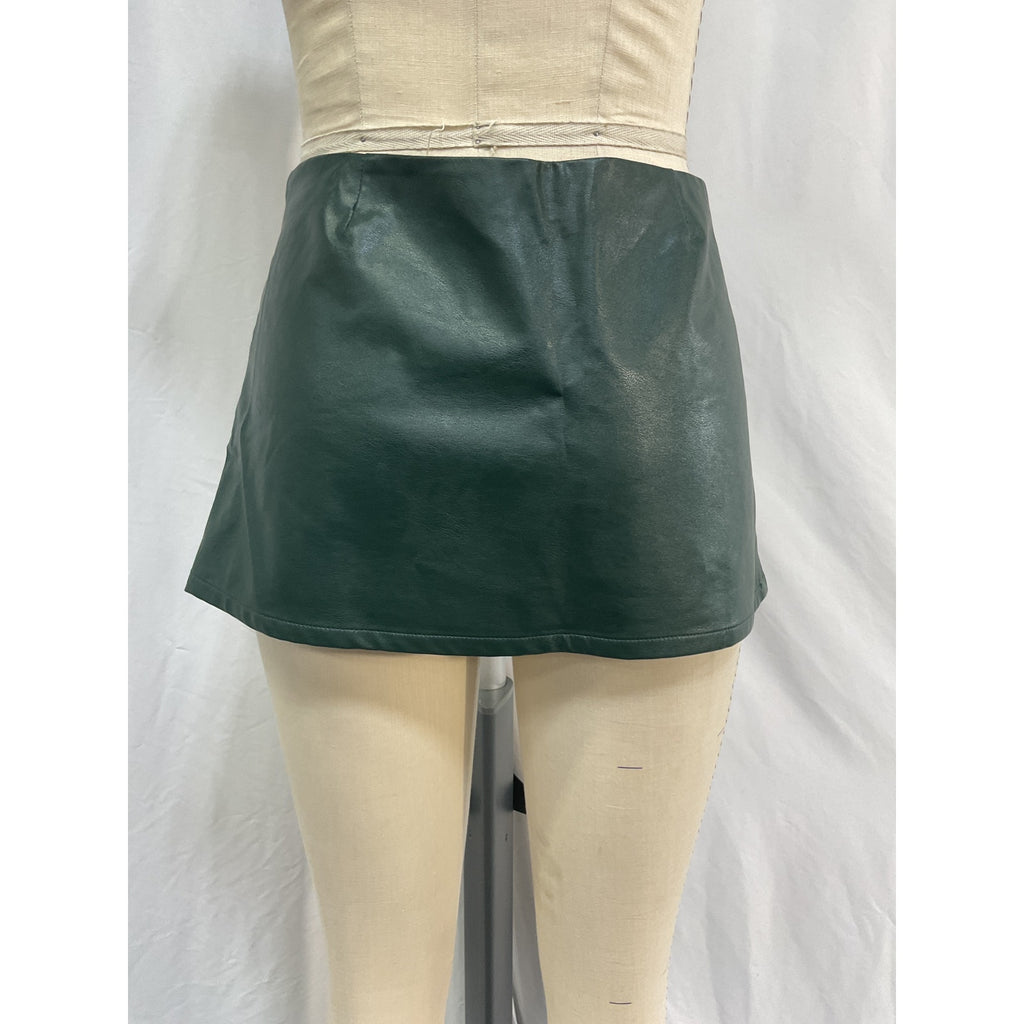 Miaou 'Fig' Green Leather Skirt Size M