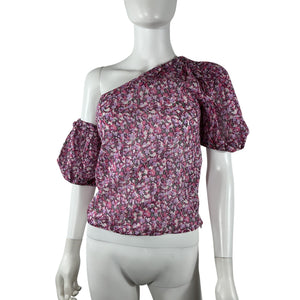 Isabel Marant One-Shoulder Magenta Liddy Top Size 34