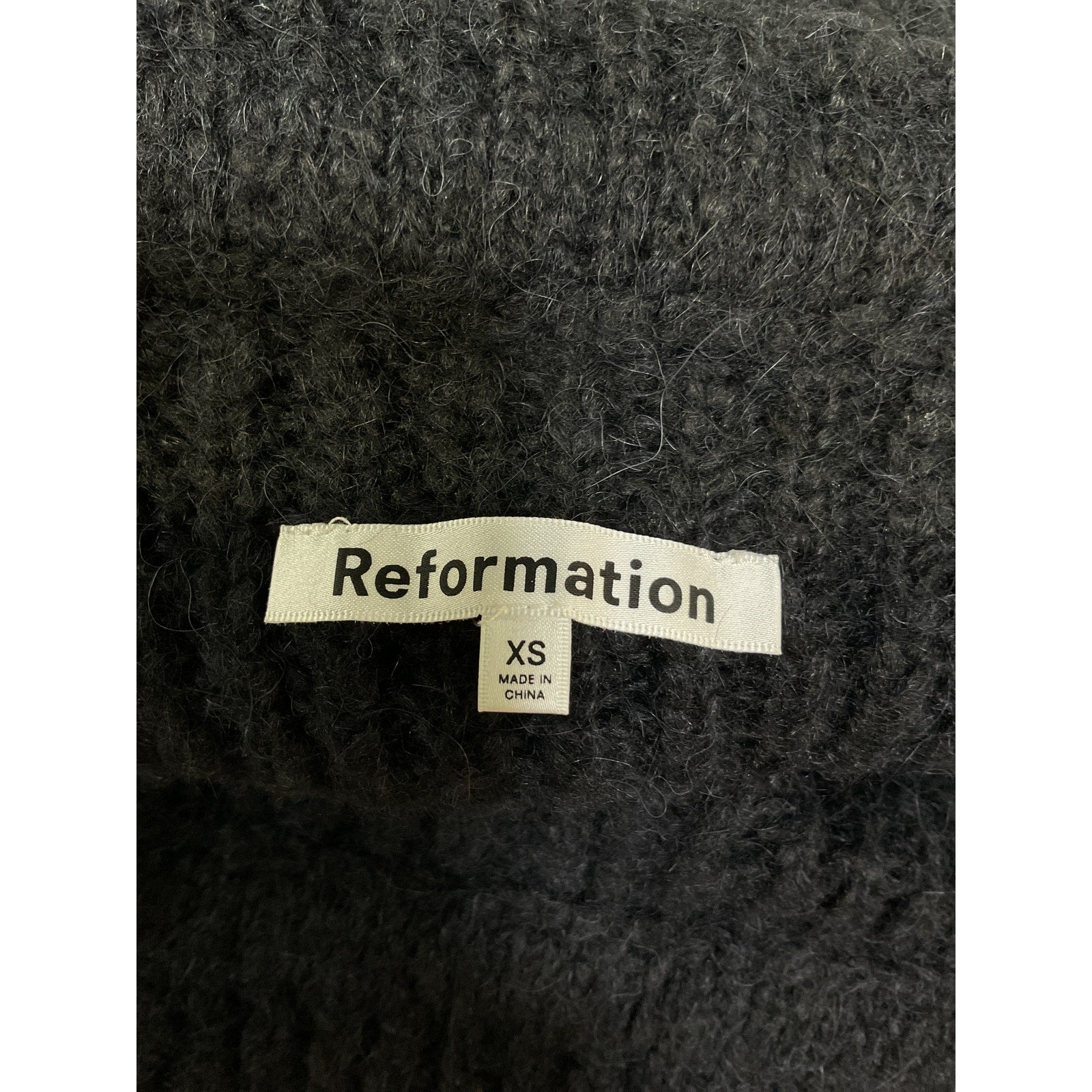 Reformation 'Jayne' Black Foldover Sweater Mini Dress Size XS