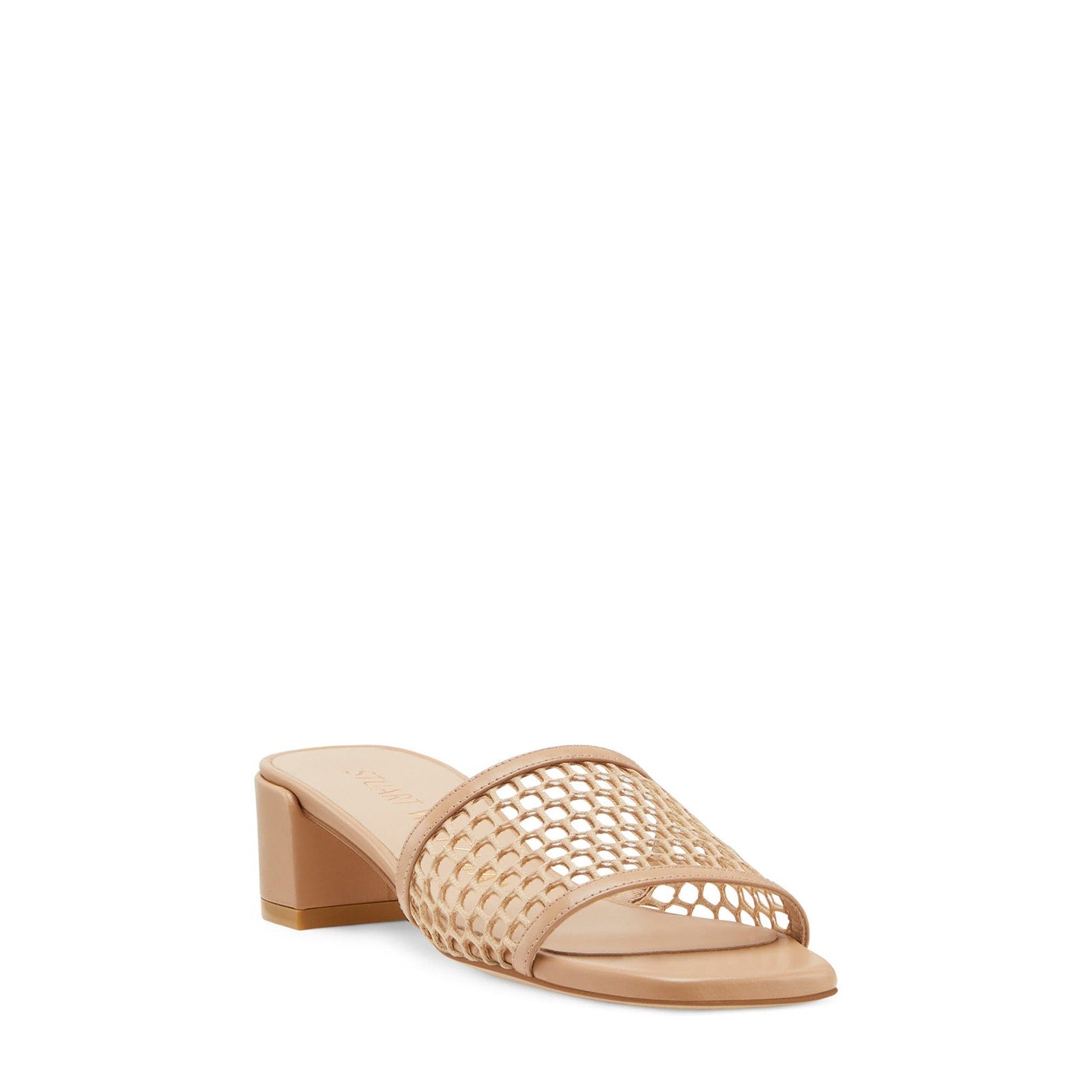 Stuart Weitzman Cayman 35 Tan Leather Block Slide Sandal Size 7