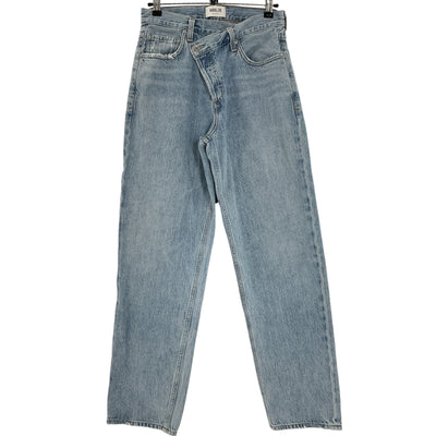 Agolde Asymmetric Blue Criss Cross Upsized Denim Jeans Size 25