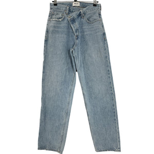 Agolde Asymmetric Blue Criss Cross Upsized Denim Jeans Size 25