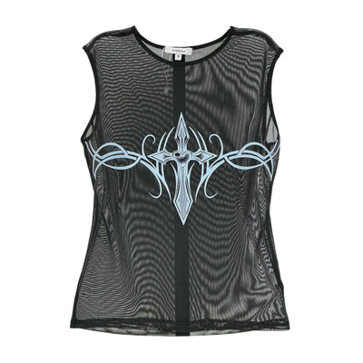 Miaou Sheer Black Drew Tank Top Size M