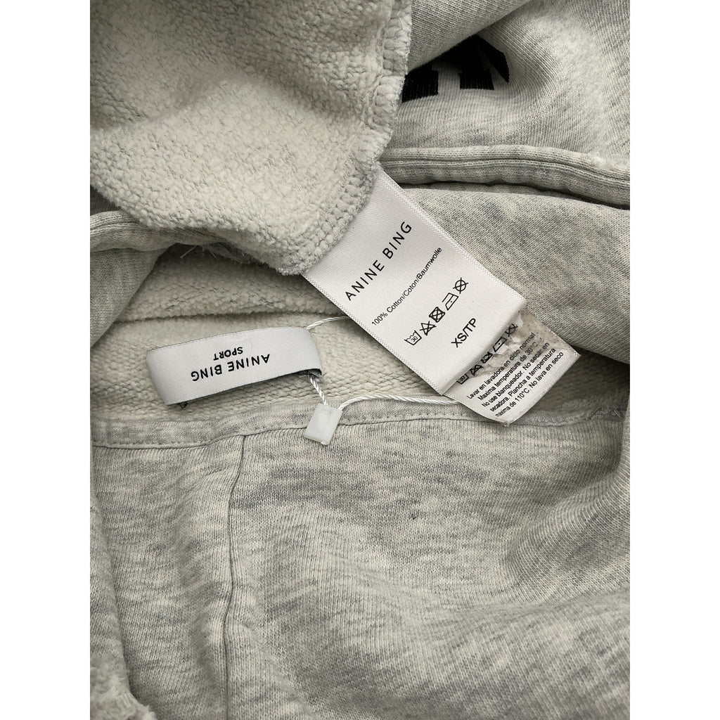 Anine Bing Sport Harvey Grey Cotton Sweatshirt Size XS
