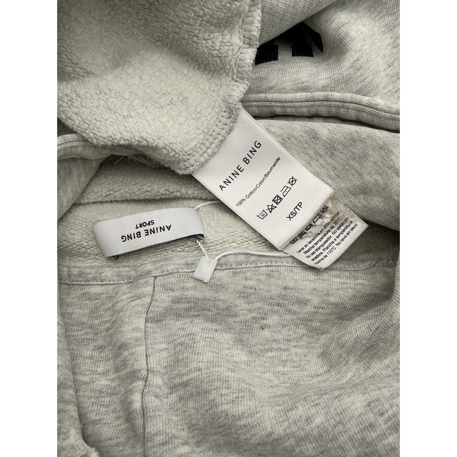 Anine Bing Sport Harvey Grey Cotton Sweatshirt Size XS