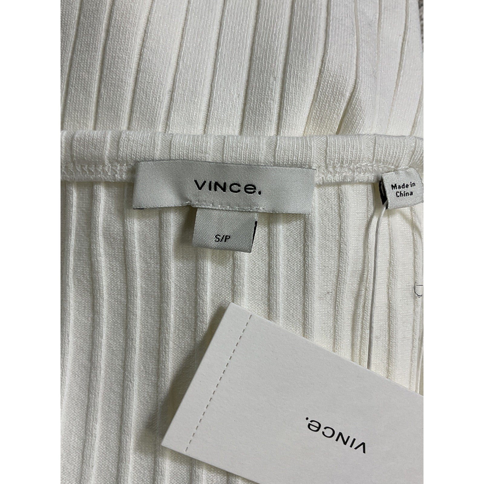 Vince Rib Scoop White Neck Dress Size S - NWT