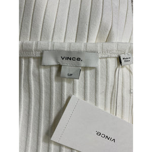 Vince Rib Scoop White Neck Dress Size S - NWT