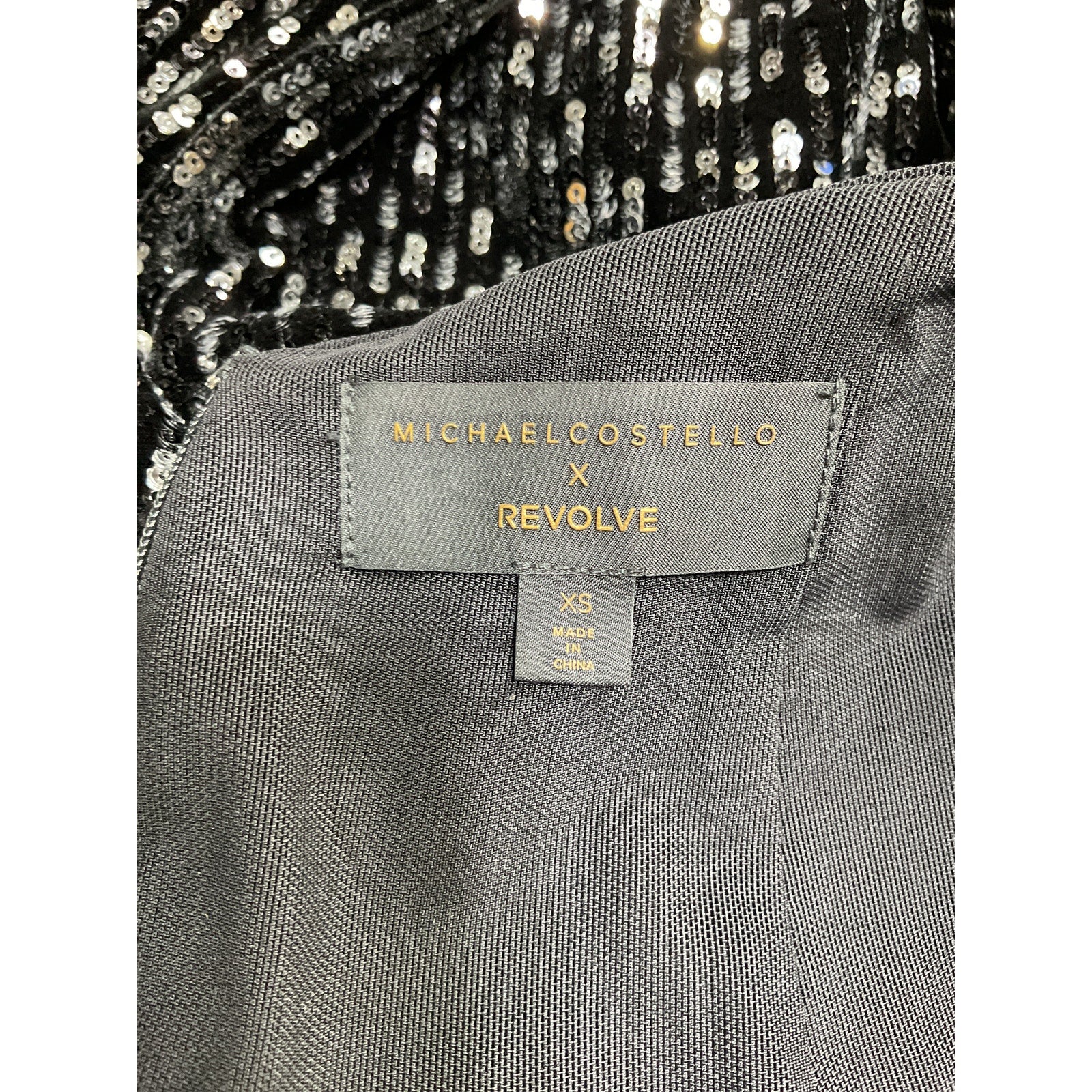Michael Costello X Revolve 'Gina' Black Polyester Gown Size XS