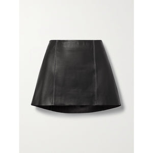 Reformation 'Veda' Black Leather Veranda Leather Mini Skirt Size 2