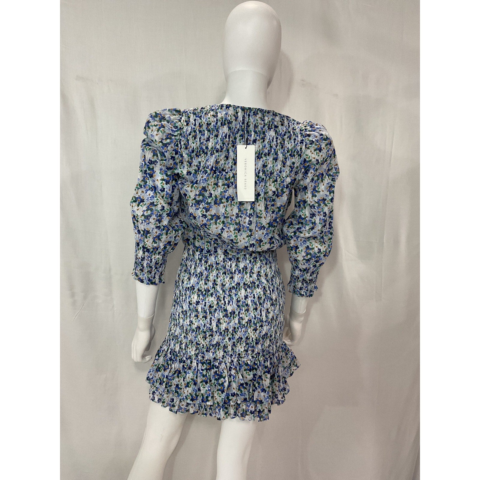 Veronica Beard 'Darrah' Blue Puff Sleeve Dress Size 0 - NWT