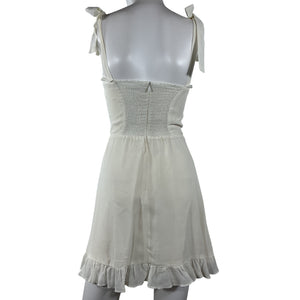 Reformation Ruffled White Christine Dress Size 2