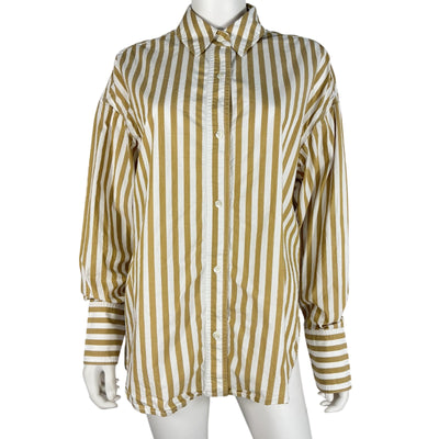 Staud Striped Beige Colton Top Size S