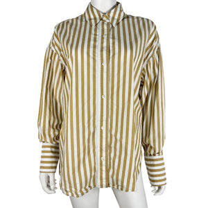 Staud Striped Beige Colton Top Size S