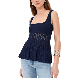 Staud Knit Navy Ellen Tank Top Size M