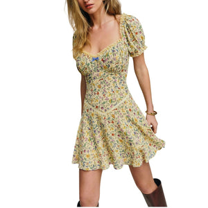 Reformation Floral Yellow Ondine Dress Size 12