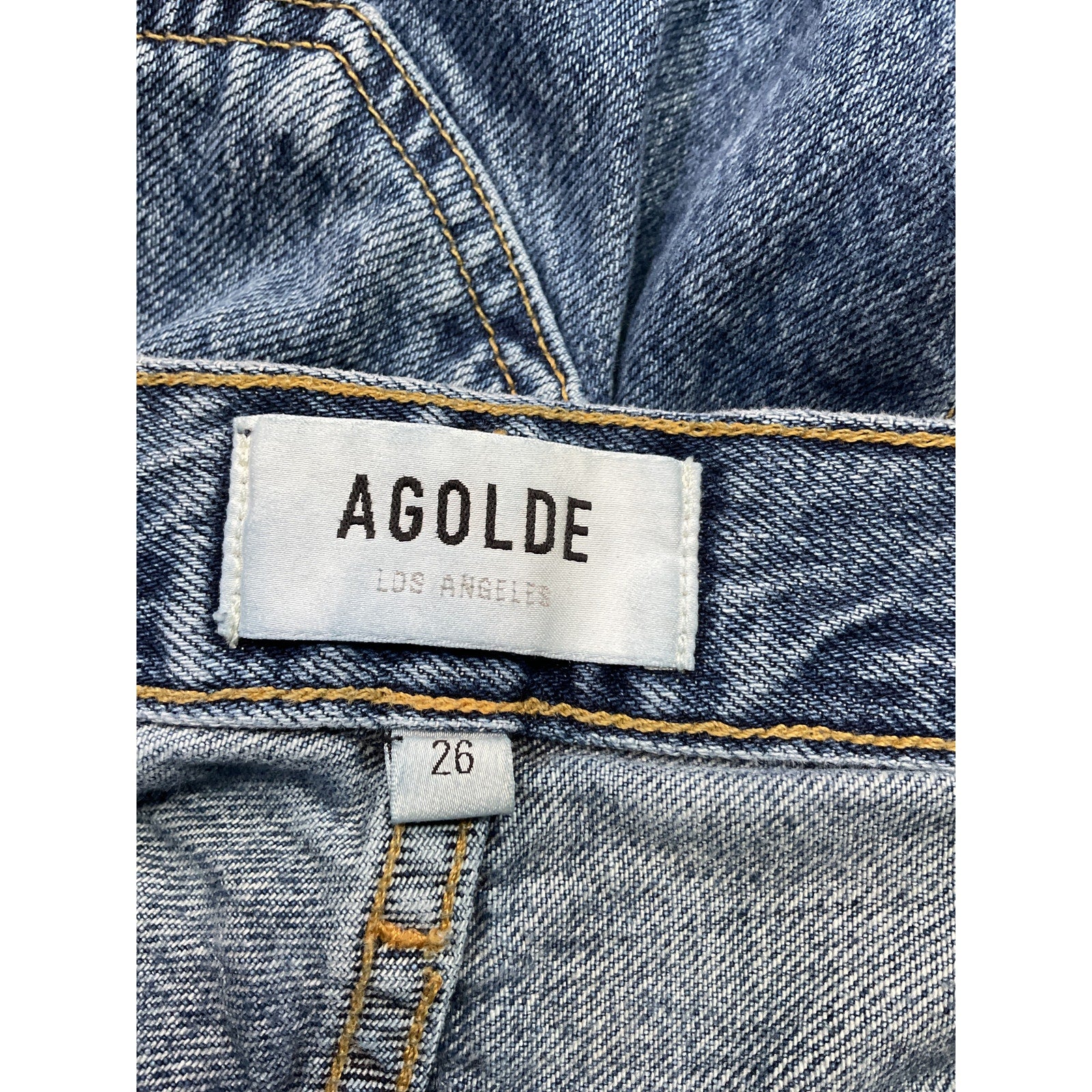 Agolde 'Riley' Blue Cotton Straight Cropped Jeans Size 26