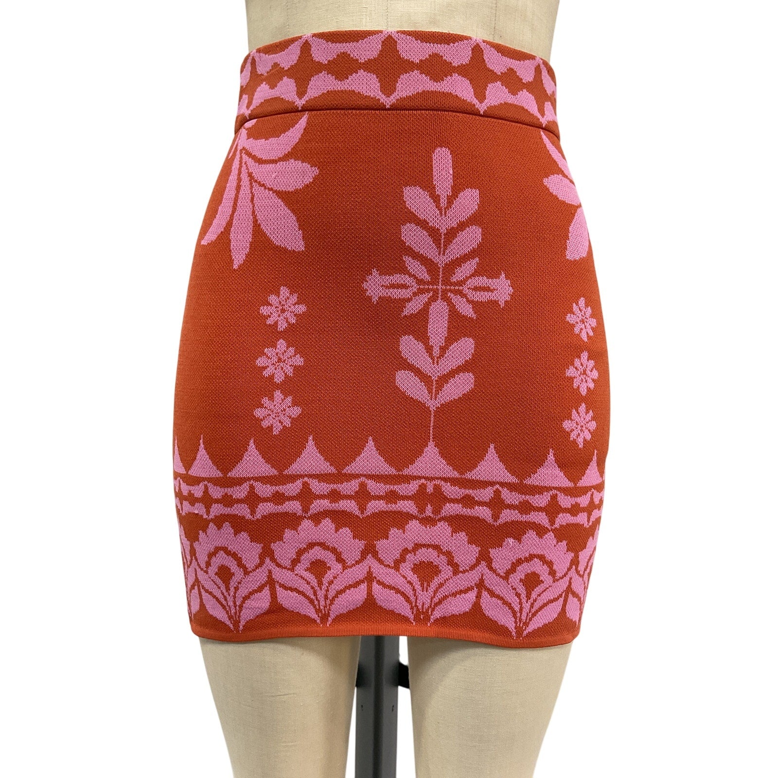 Misa Los Angeles 'Leni' Orange Viscose Skirt Size XS