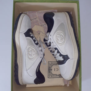 Gucci Classic Off White And Black Leather Mac80 Sneakers Size 7