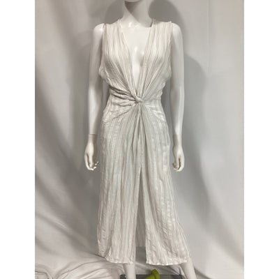 L*Space 'Down The Line'  White Deep V Neck Cover Up Size XS
