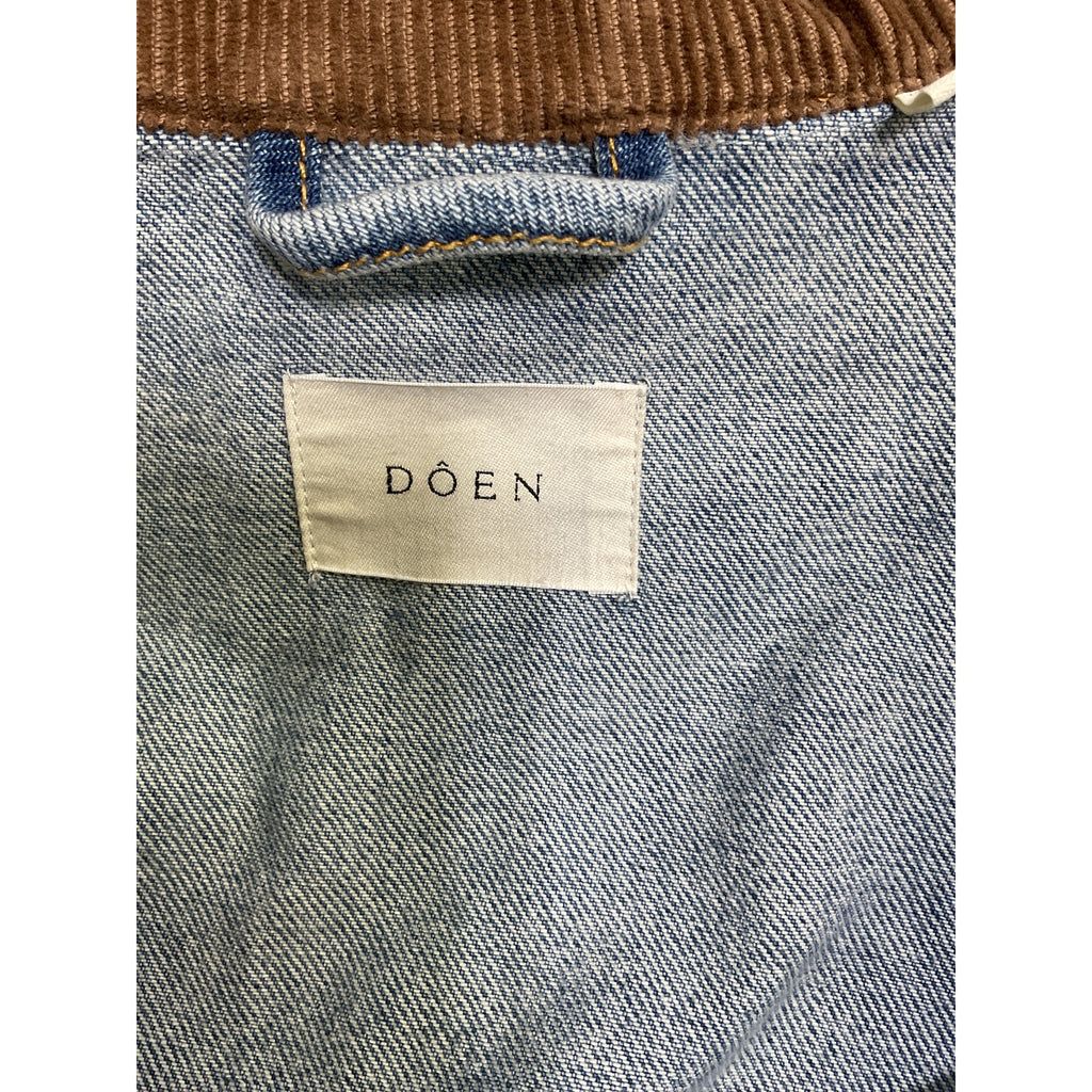 D�en 'Pascual' Blue Cotton Corduroy-Trimmed Denim Jacket Size XS