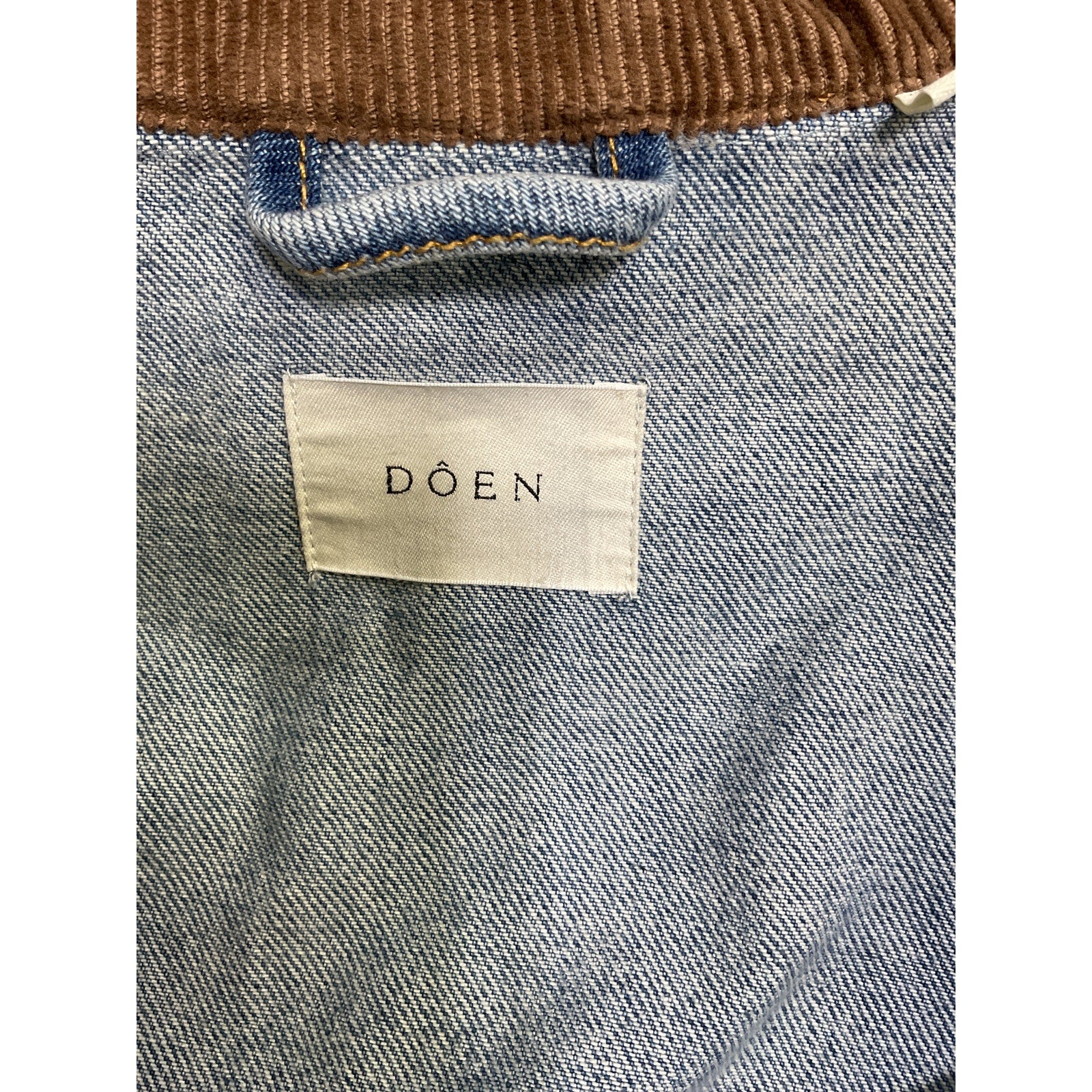 D�en 'Pascual' Blue Cotton Corduroy-Trimmed Denim Jacket Size XS