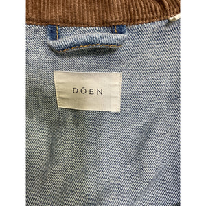 Dôen 'Pascual' Blue Cotton Corduroy-Trimmed Denim Jacket Size XS