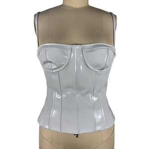 Laquan Smith Boned White Bustier Top Size M