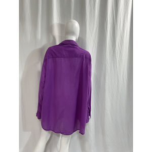 Faithfull The Brand 'Monita' Purple Patch Pocket Shirt Dress Size M