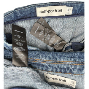 Self Portrait Tailored Blue Denim Mini Dress Size 4