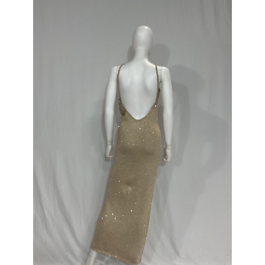 Lpa 'Josi' Beige Rose Embellished Maxi Dress Size S