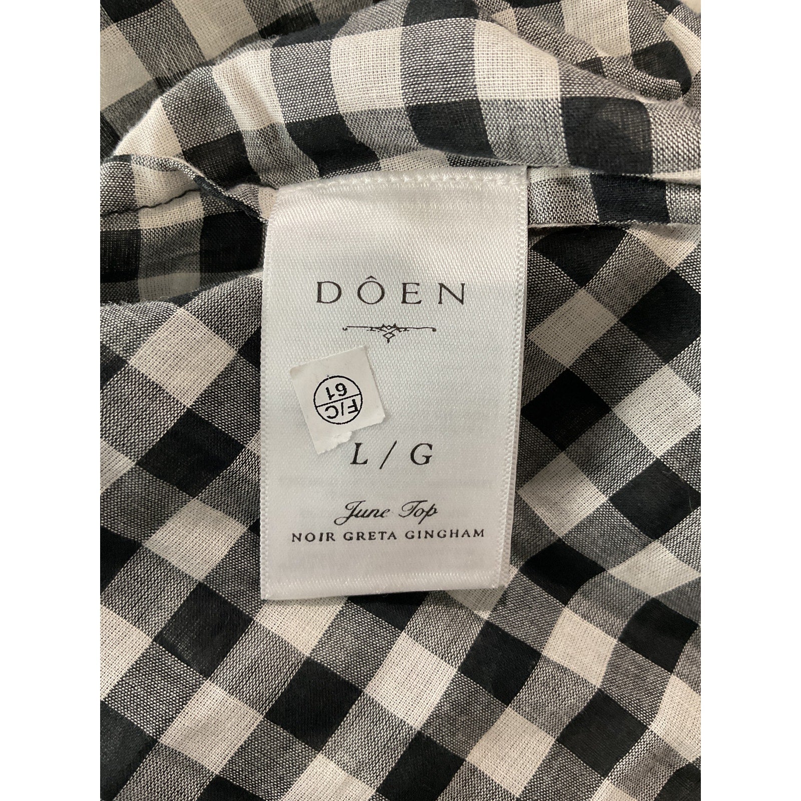 D�en 'June' Black Cotton Top Size L