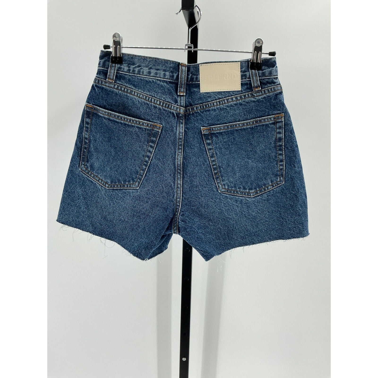 Grlfrnd 'Jules' Blue Cotton Super High Rise Vintage Short Size 26