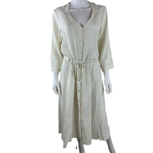 Honorine Textured Ecru Georgia Midi Dress Size Large