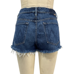 Mother Frayed Blue Dodger Denim Shorts Size 27