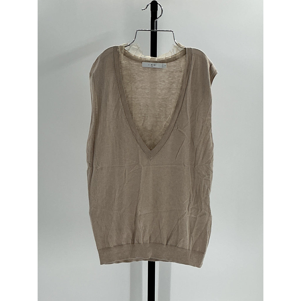Iro 'Jayda' Tan Cotton Top Size M