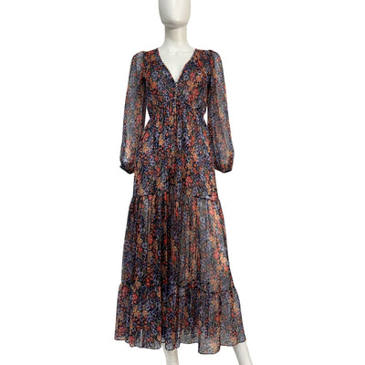 Misa Los Angeles Sheer Multicolor Anahita Dress Size XS