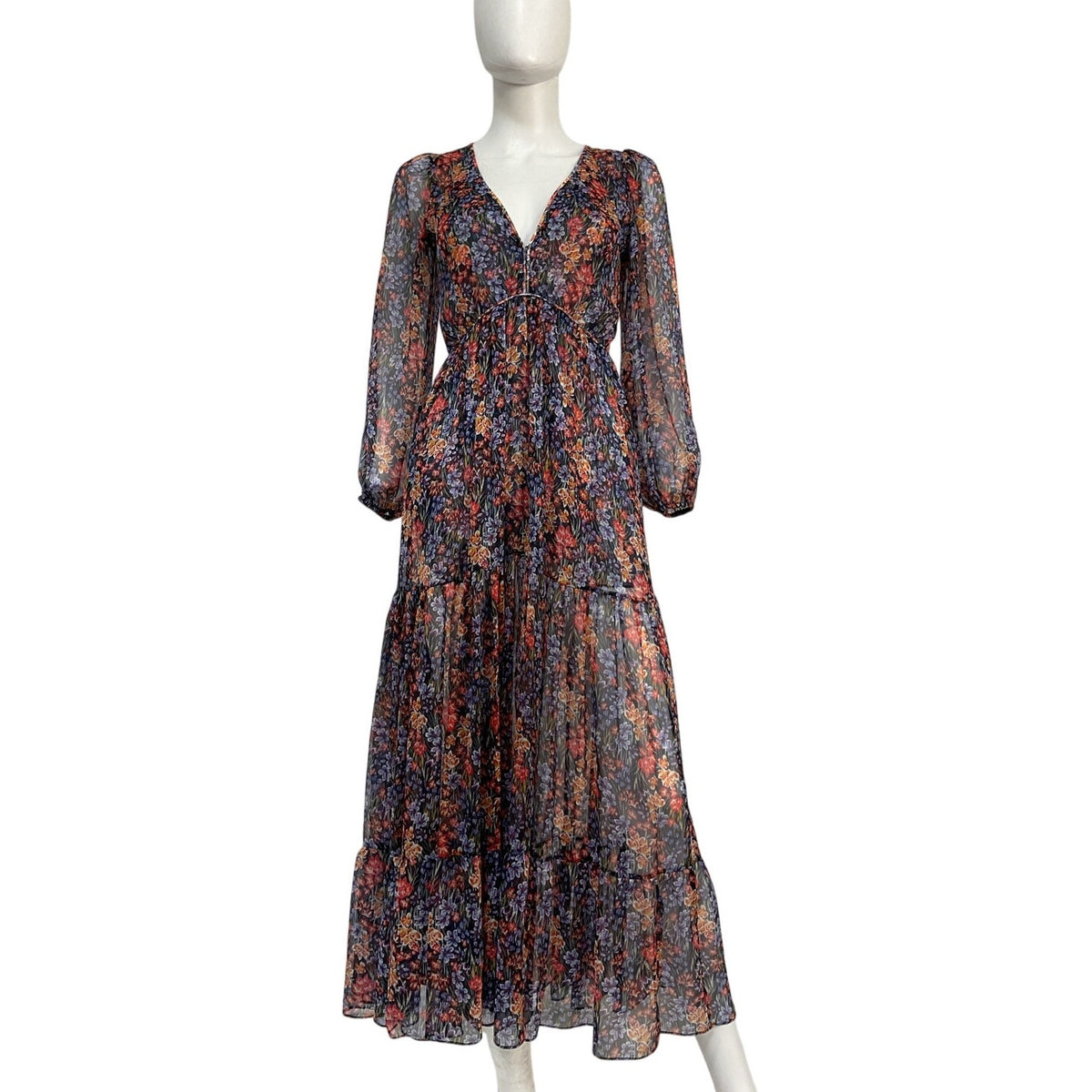 Misa Los Angeles Sheer Multicolor Anahita Dress Size XS