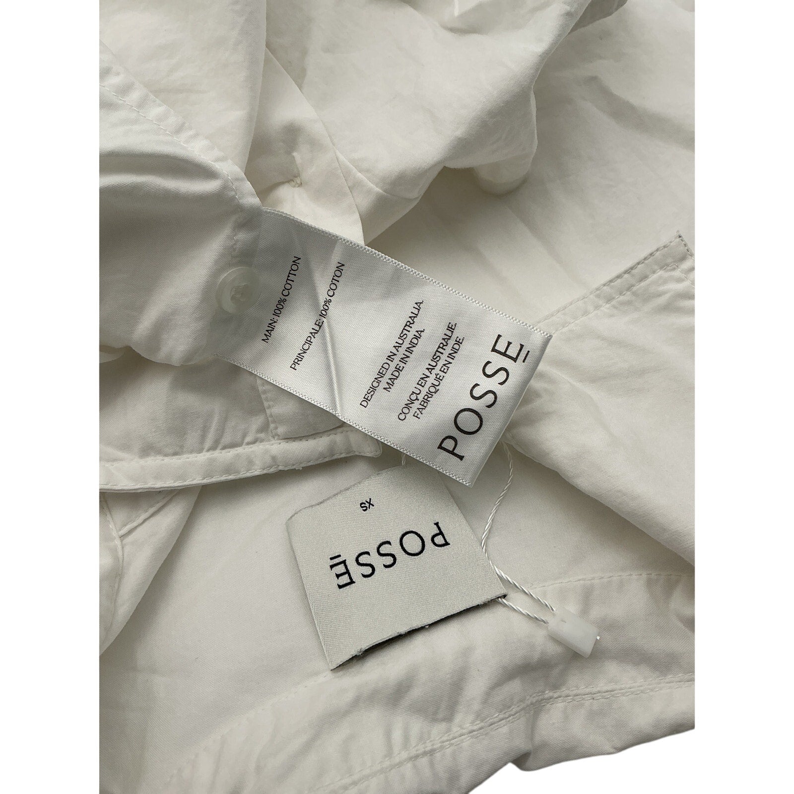 Posse 'Juno' White Cotton Shirt Size XS